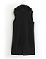 Fashion Black Pure Color Decorated Wool Collar Vest
