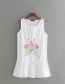 Trendy White Round Neckline Design Sleeveless Dress