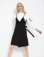 Trendy Black V Neckline Design Pure Color Irregular Shape Dress