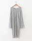 Trendy Gray Pure Color Decorated Long Sleeves Split Sweater