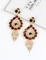 Elegant Red Water Drop Shape Diamond Design Earrings