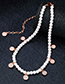 Fashion White Round Shape Pendant Decorated Necklace
