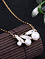 Elegant Gold Color Oval Shape Diamond Decorated Pure Color Necklace