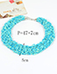 Fashion Lake Blue Pure Color Decorated Necklace