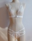Sexy White Flower Pattern Decorated Pure Color Underwear Set