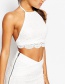Sexy White Off-the-shoulder Design Pure Color Vests