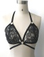 Sexy Black Pure Color Decorated Hollow Out Bra