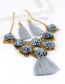 Fashion Dark Blue Flower&tassel Decorated Jewelry Sets