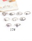 Fashion Silver Color Flower Pattern Decorated Simple Ring Sets(9pcs)