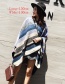 Fashion Beige+blue Stripe Pattern Decorated Color Matching Shawl