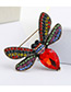 Fashion Red Diamond Decorated Bee Shape Design Brooch