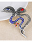 Personalized Blue Snake Shape Decorated Simple Brooch