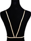 Exaggerated Gold Color Full Diamond Decorated Belt Design Body Chain
