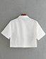 Vintage White Rose Shape Decorated T-shirt