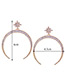 Exaggerated Gold Color Moon&star Shape Decorated Earrings
