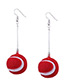 Fashion Red Golf Shape Decorated Long Earrings