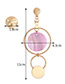 Personality Pink Round Shape Decorated Asymmetrical Earrings