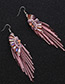 Fashion Pink Color-matching Decorated Tassel Earrings
