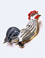 Personality Gray Cock Shape Decorated Brooch