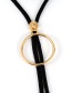 Fashion Black Circular Ring Decorated Simple Necklace