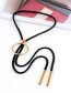 Fashion Black Circular Ring Decorated Simple Necklace