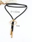 Fashion Black Heart Shape Decorated Simple Necklace