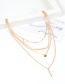 Fashion Gold Color Triangle Shape Decorated Multi-layer Necklace