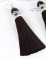Fashion Blue Tassel Decorated Pure Color Earrings