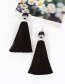 Fashion Sapphire Blue Tassel Decorated Pure Color Earrings