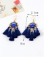 Fashion Sapphire Blue Round Shape Diamond Decorated Tassel Earrings