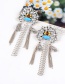 Fashion Silver Color Diamond Decorated Geometric Shape Earrings