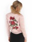 Fashion Pink Rose Shape Decorated Jacket