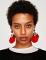 Retro Plum-red Fan Shape Decorated Earrings