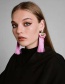 Bohemia Pink Clouds Shape Decorated Tassel Earrings