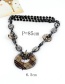 Fashion Black Round Shape Decorated Multilayer Necklace