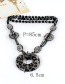 Fashion Black Leopard Decorated Long Chain Necklace