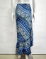 Bohemia Blue Flower Shape Decorated Long Dress