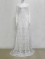 Elegant White Pure Color Decorated Long Dress