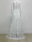 Elegant White Pure Color Decorated Long Dress