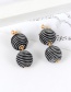 Fashoin Black +silver Color Color-matching Decorated Round Earrings