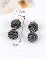 Fashoin Black Color-matching Decorated Round Earrings