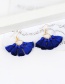 Bohemia Sapphire Blue Tassel Decorated Earrings
