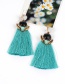 Fashion Light Green Geometric Shape Decorated Tassel Earrings