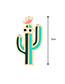 Personality Green Cactus Shape Decorated Brooch