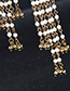 Vintage Gold Color Metal Chain Decorated Earrings