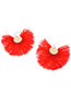 Exaggerated Red Pure Color Decorated Earrings