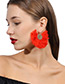 Exaggerated Red Pure Color Decorated Earrings