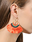 Bohemia Pink Color-matching Decorated Tassel Earrings