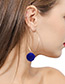 Lovely Blue Fuzzy Ball Decorated Pom Earrings