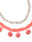 Vintage Pink Pure Color Decorated Pom Necklace